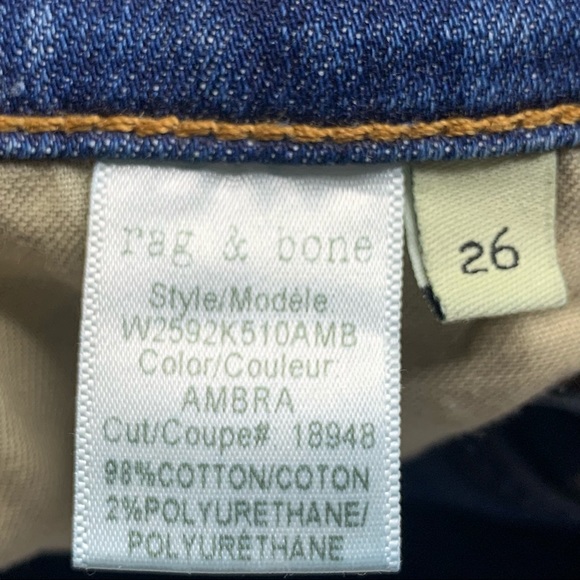 Rag & Bone The Dre Capri Boyfriend Denim Jeans In Ambra Raw Hem Size 26 - Picture 5 of 10
